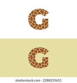 Letter G With Giraffe Skin Pattern Design