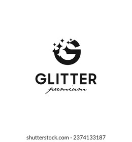 Letter G with glitter or sparkle logo design inspiration