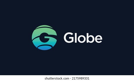 Letter G global planet logo icon sign symbol design concept. Vector illustration