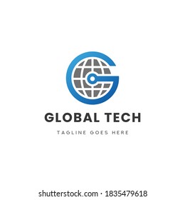 Letter G Global Technology Logo Icon Template Design Element