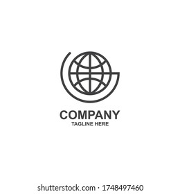 letter g with globalization logo design icon, vector, element, template