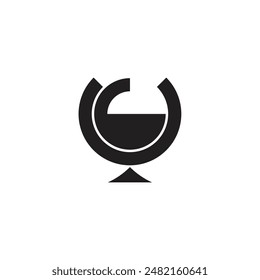letter g globe circle geometric simple logo vector 