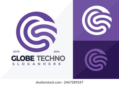 Letter G Globe logo design vector symbol icon illustration