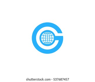 Letter G Globe Logo Design Template Element