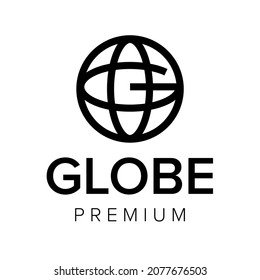 letra G Globe icono plantilla vectorial