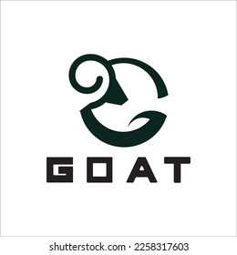 Letter G Goat Head Logo-Vector illustration