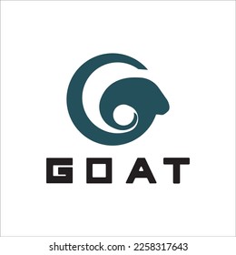 Letter G Goat Head Logo-Vector illustration