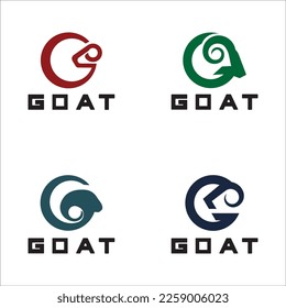 Letter G Goat Head Logo-Vector illustration