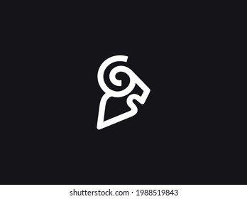 Letter G goat logo design vector template