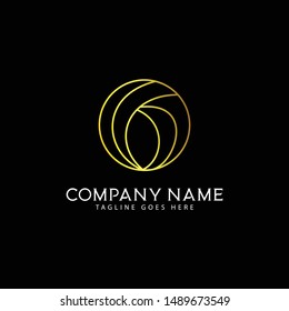 Letter G Gold Circle Lines Logo. Cicle Linear Style Logo Vector.