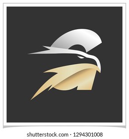 Letter G Gold Silver Eagle Logo