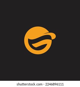 letter g golden boy head logo vector 