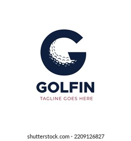 letter G and Golf ball. vintage logo design for company, business, brand, store, online shop or website. Vector Illustration EPS 10 