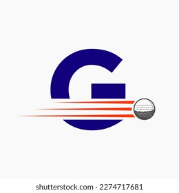 Letter G Golf Logo Design. Initial Hockey Sport Academy Sign, Club Symbol