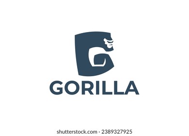letter g gorilla vector template logo design