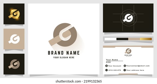 Letter G or GP monogram logo with business card design