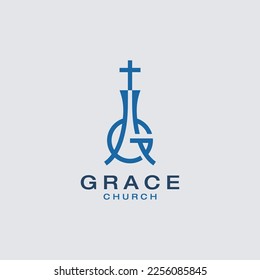 Letter G Grace and church logo vector icon illustration