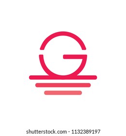 letter g gradient sunset logo vector