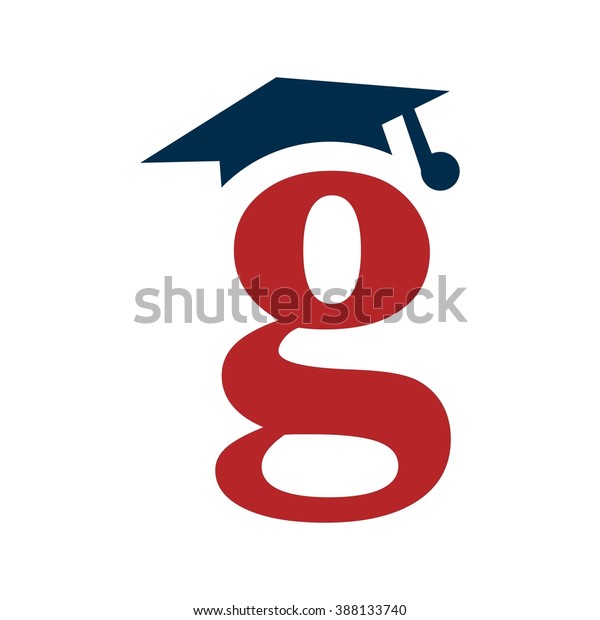 Vektor Stok Letter G Graduation Cap 