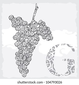 letter G as grape