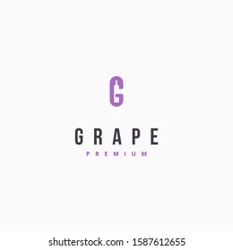 Letter G (grape) with wine bottle inside in negative space