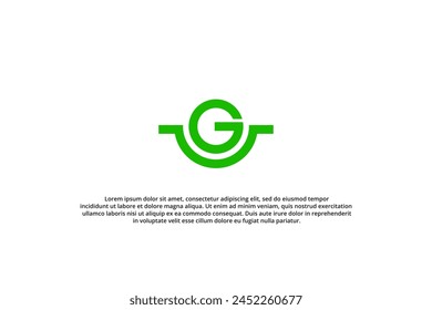 letter g and green bow modern logo