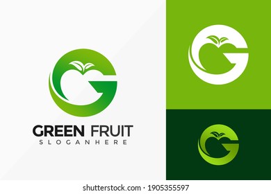 Letter G Green Fruit Logo Design, Brand Identity Logos Designs Vector Illustration Template