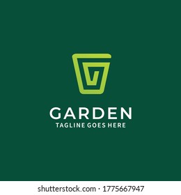  letter G Green garden logo nature template image & vector stock