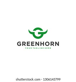 Letter G, Green Horn Logo