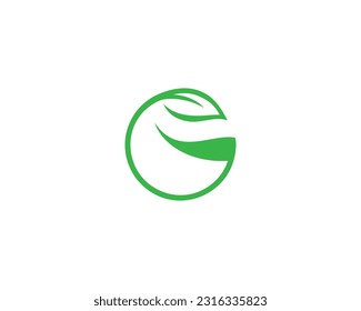 Letter G green initials logo design with agriculture and industrial symbol vector template.