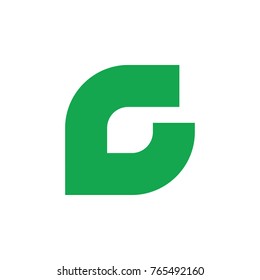 letter g green leaf abstract logo vector