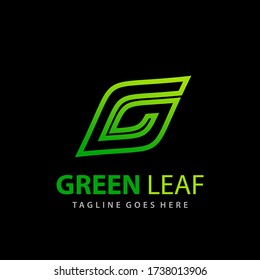 Letter G Green Leaf Company Logo Design Template Premium Vector