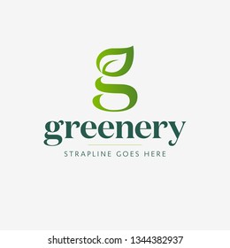 Letter G green leaf logo template - Vector 