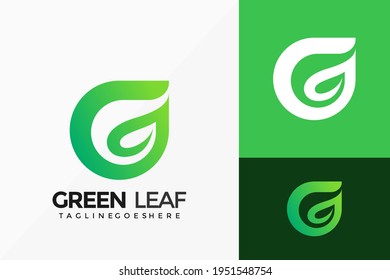 Letter G Green Leaf Logo Vector Design. Abstract emblem, designs concept, logos, logotype element for template.