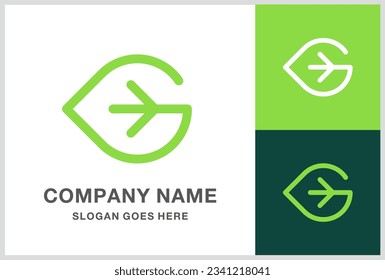 Letter G Green Leaf Plant Nature Farm Business Company Vector Logo Design