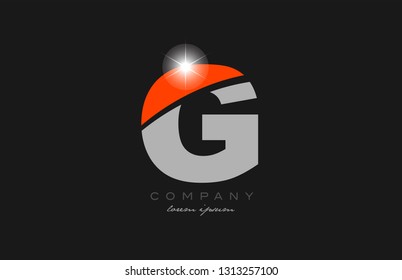 letter g in grey orange color alphabet logo icon design suitable for a company or business