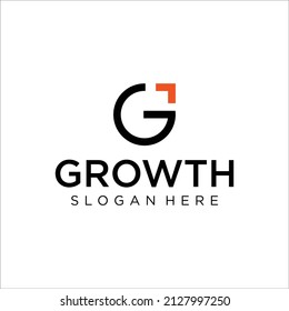 letter G growth Abstract business company logo. Corporate identity design element. Technology, market, bank logotype idea. vector template