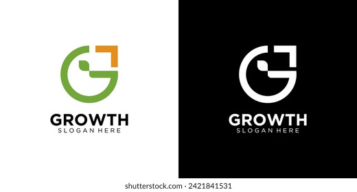 letter G growth Abstract business company logo. Corporate identity design element. Technology, market, bank logotype idea. vector template