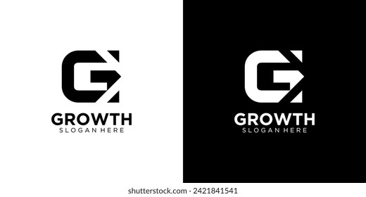 letter G growth Abstract business company logo. Corporate identity design element. Technology, market, bank logotype idea. vector template