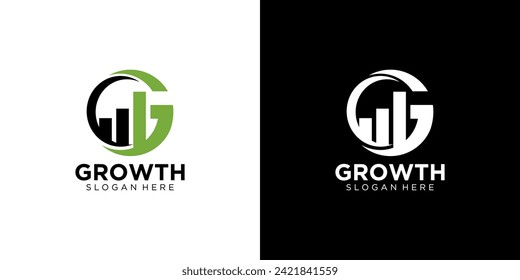 letter G growth Abstract business company logo. Corporate identity design element. Technology, market, bank logotype idea. vector template