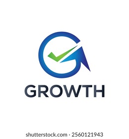 Letter G Growth Logo design.Arrow shape Business logo