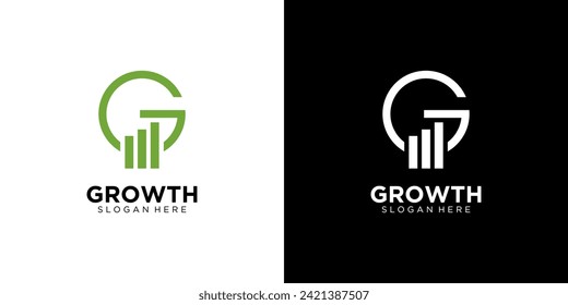 Plantilla de vectores con logotipo de crecimiento de letra G