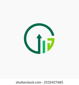 Letra G Crecimiento Logo Vector Plantilla
