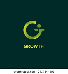 Letter G growth people logo template vector 