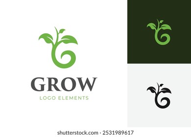 Letra G Crescimento ícone do logotipo da planta design para agricultura, agricultor, ilustração do logotipo do vetor agronômico