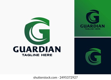 Letter G Guardian Logo Template: Represents protection  reliability, perfect for security firms or guardian services. Layered EPS Vector