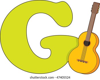 Letter G with a Guitar