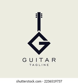 Letter G Guitar Logo Design