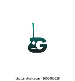 Letter G Guitar style icon logo design