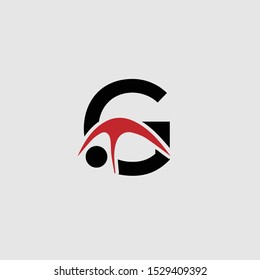 Letter G Gymnastic creative logo icon vector